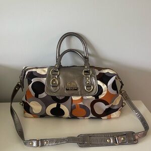 COACH Madison graphic Multi Color Op Art Sabrina 2-WAY Shoulder bag 12966